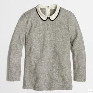 J.Crew 3/4 Sleeve Gray Sweater Peter Pan Collar